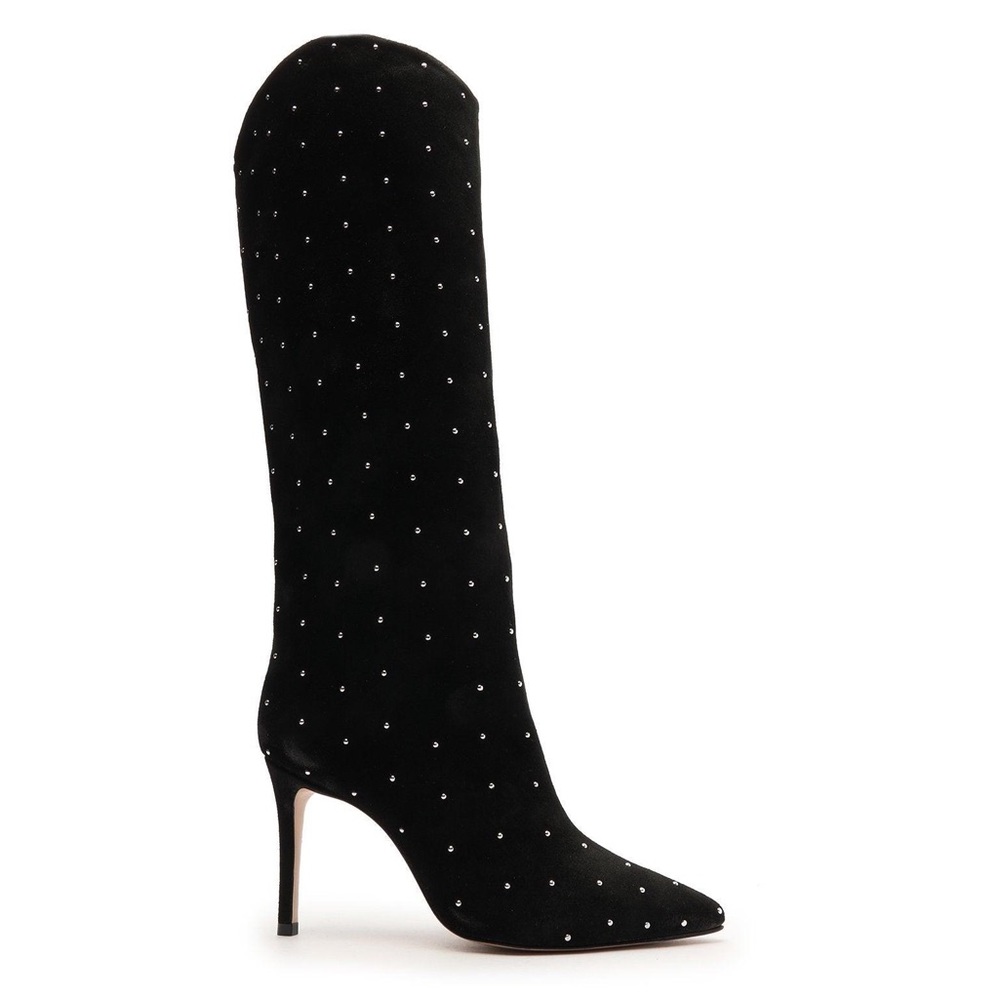 Schutz Maryana Studded Suede Black Boots - Size 7.5